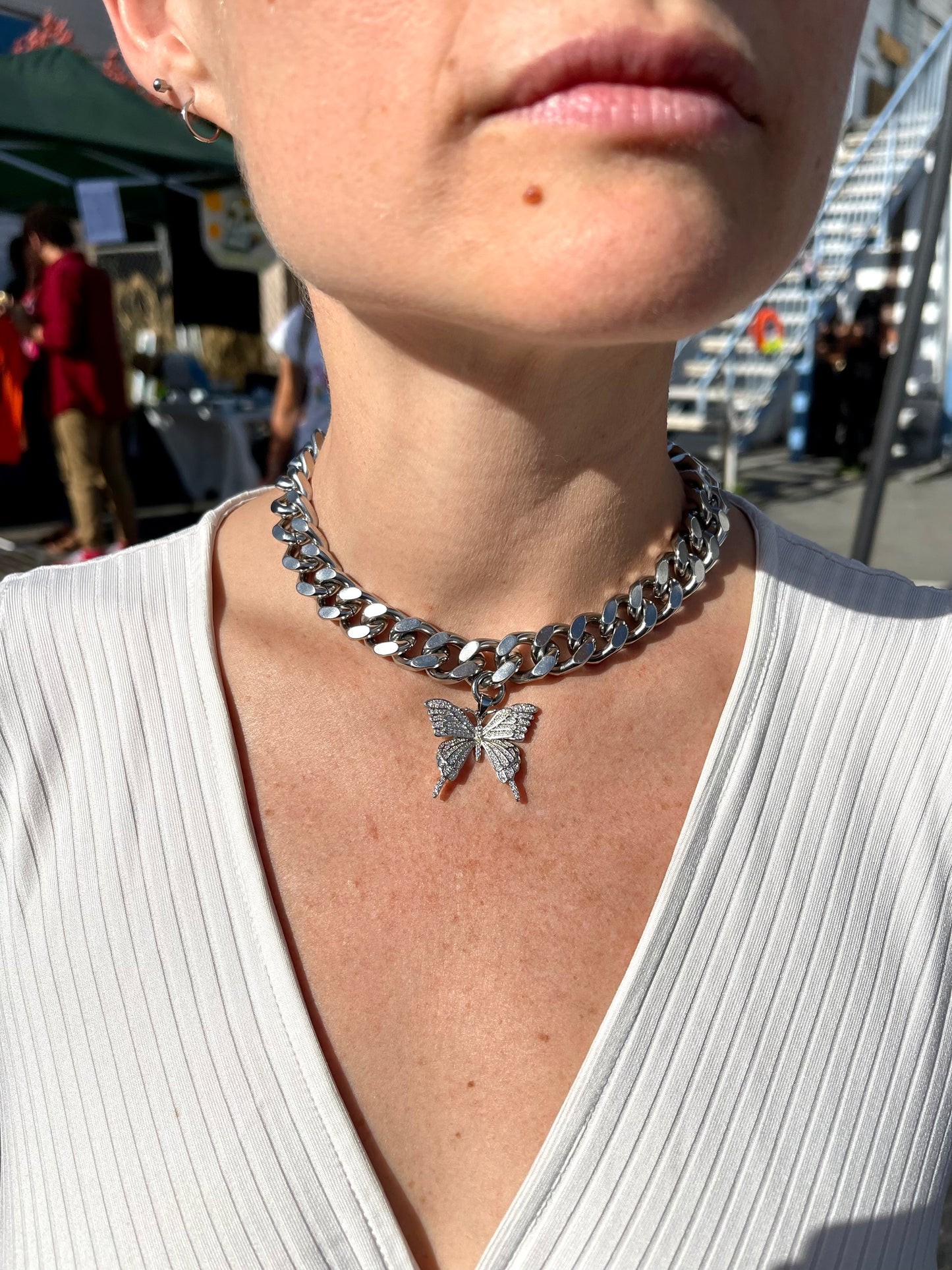 Big Cuban Necklace - Butterfly