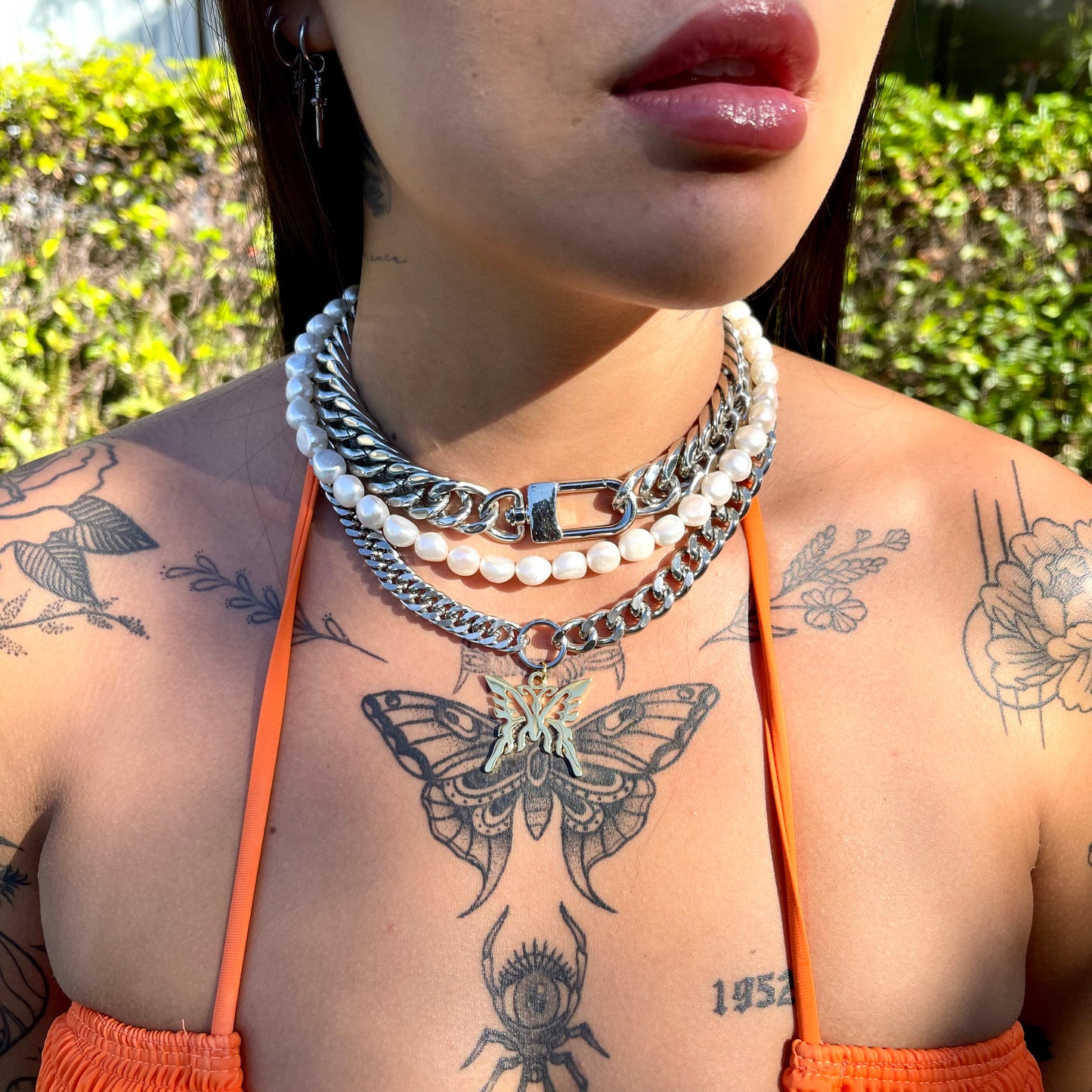 Half & Half - Diamond Butterfly Necklace