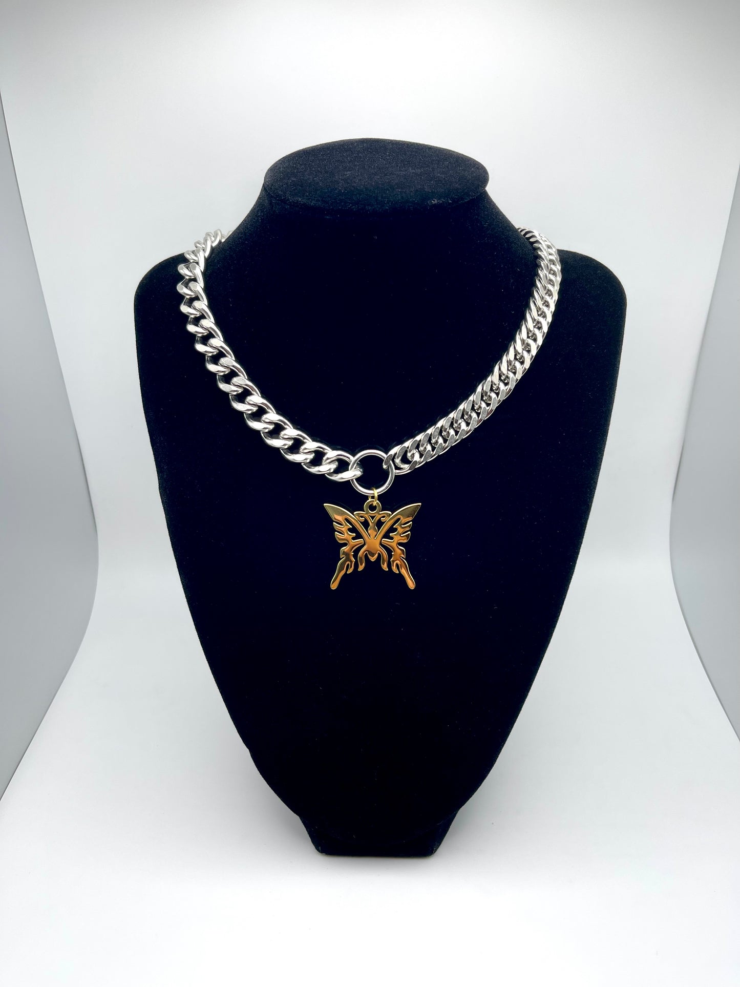 Half & Half - Diamond Butterfly Necklace