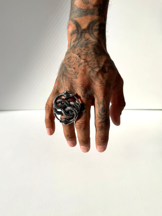 DOUBLE OUROBORO RING