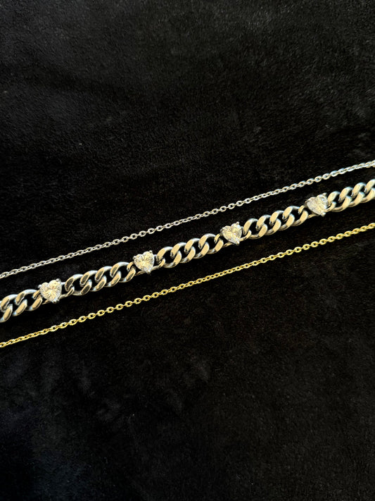 Diamond Hearts Bracelet