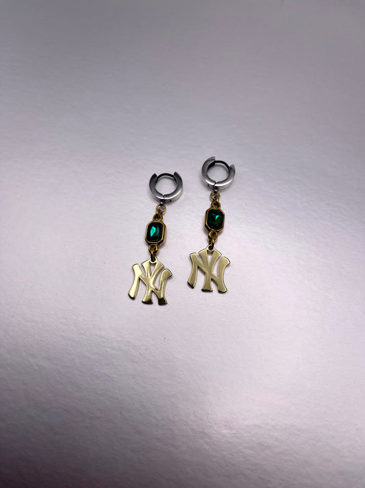 NY Silver Emerald Earrings