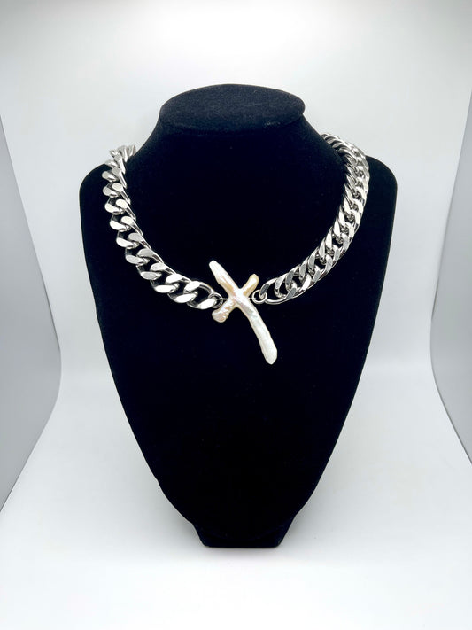 X Pearl Necklace 01