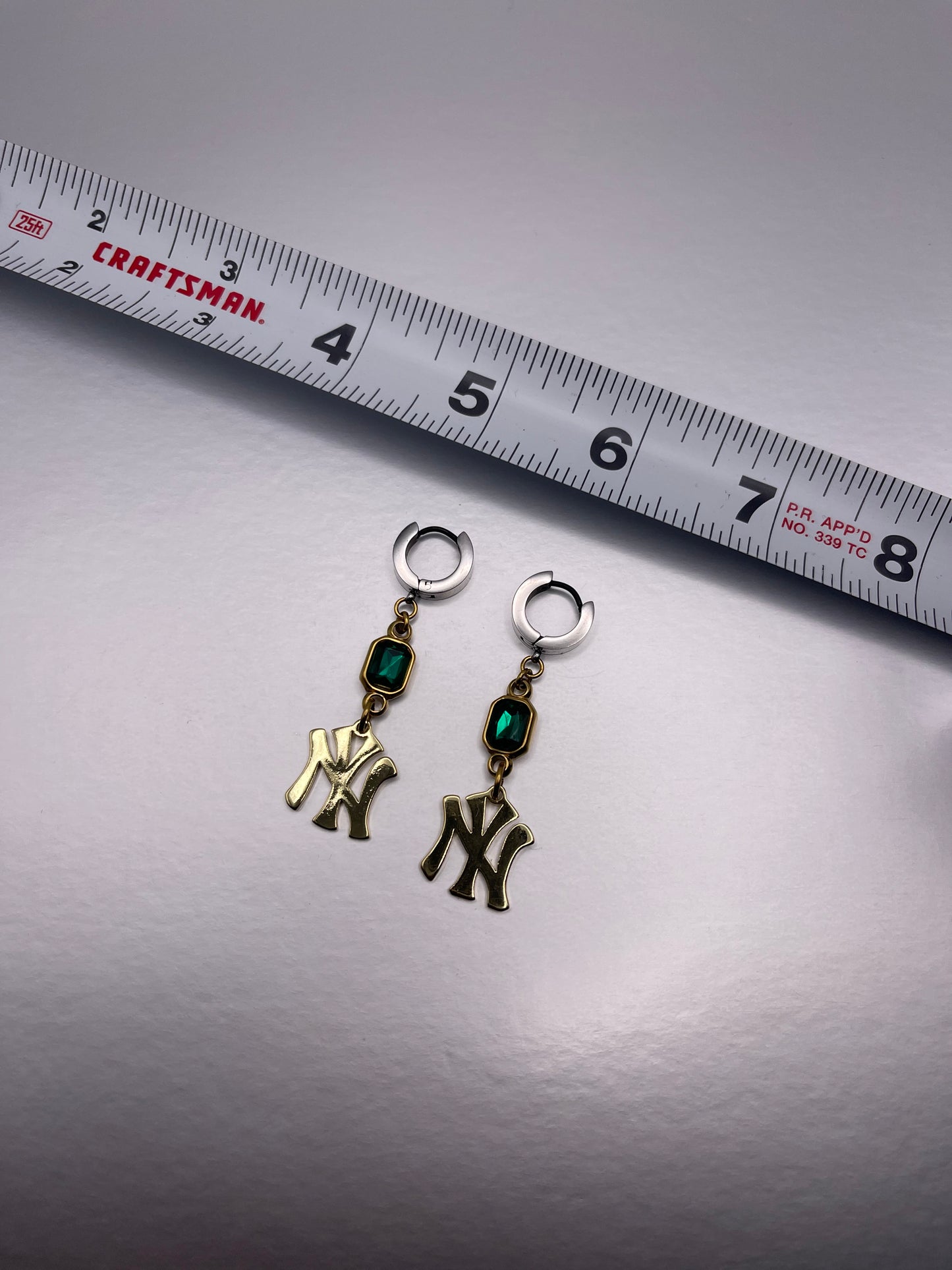 NY Silver Emerald Earrings