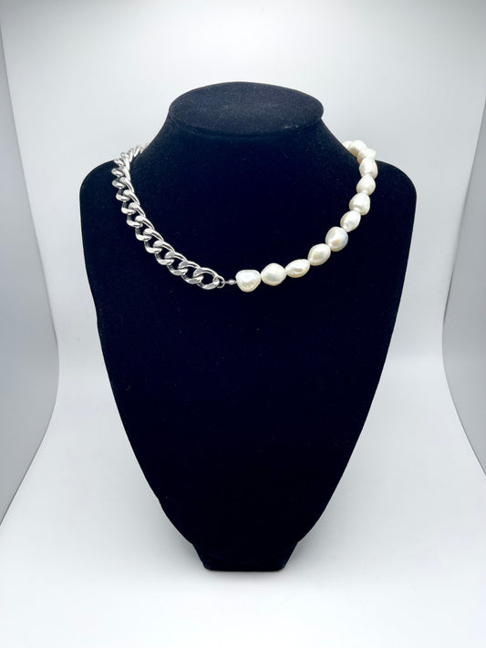 Half Potato Pearl Necklace