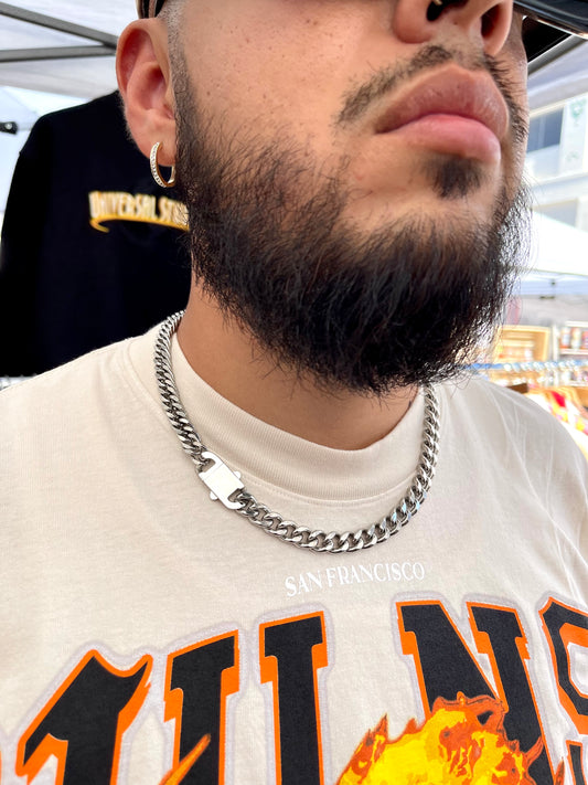 Half Cuban & Double Link Necklace (S)