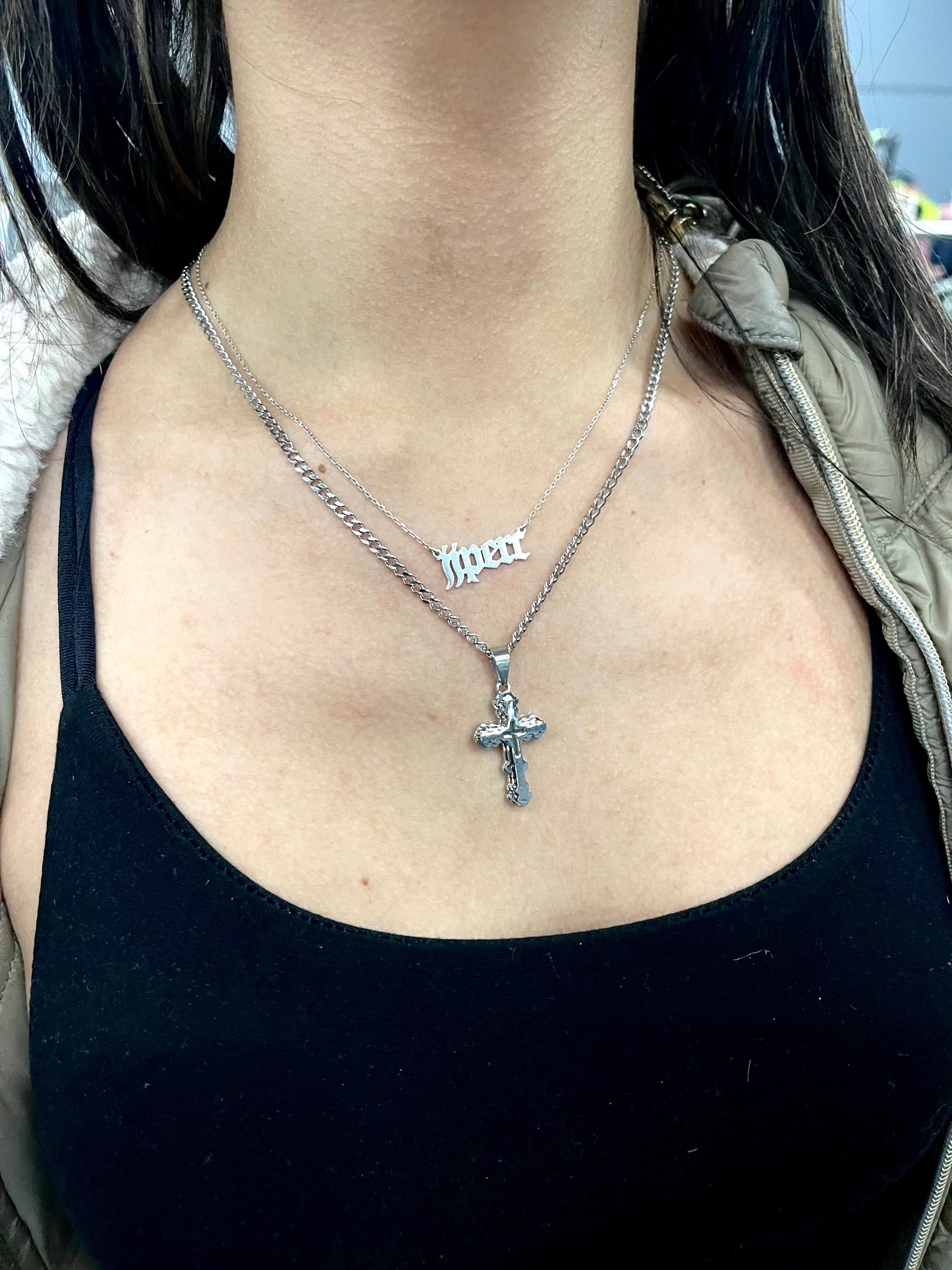 Stacked Cross Necklace