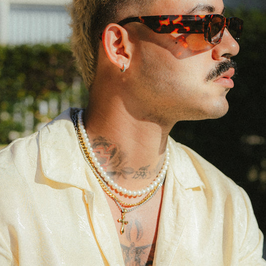 Gold Cross Silver Chain